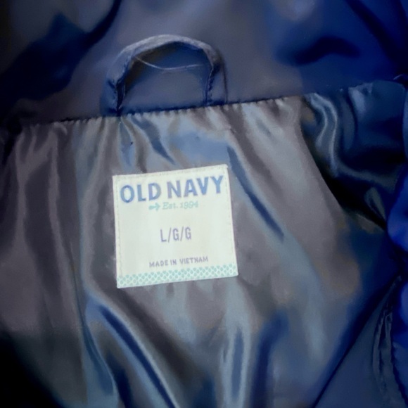 Old Navy Quilted Navy Jacket w/Hoodie Size Large - Picture 7 of 13